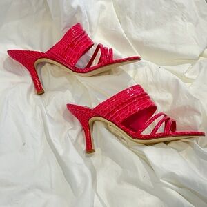 WHITE HOUSE BLACK MARKET Vibrant Pink Strappy Heeled Sandals